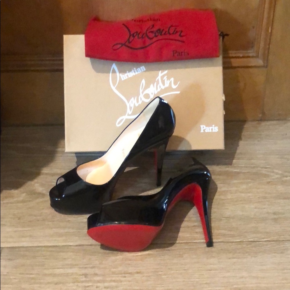 Brand new Christian Louboutin Black Peep Toe Pumps
